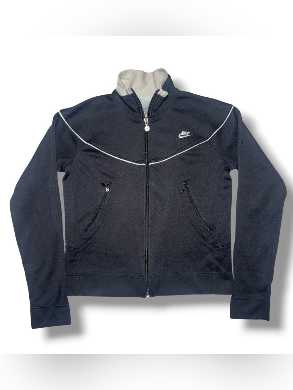 Nike Y2K Vintage Cropped Chevron Track Jacket - Women’s Small (4-6)